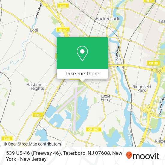 Mapa de 539 US-46 (Freeway 46), Teterboro, NJ 07608