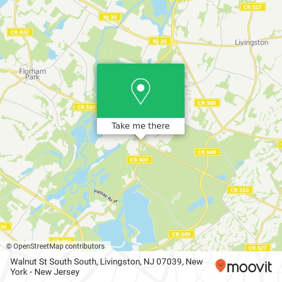 Mapa de Walnut St South South, Livingston, NJ 07039