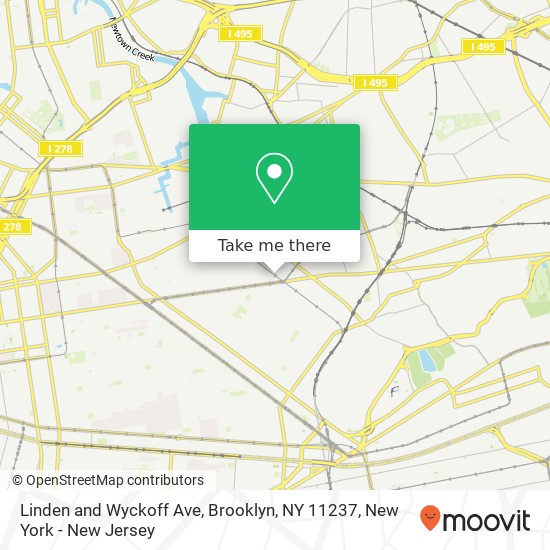 Mapa de Linden and Wyckoff Ave, Brooklyn, NY 11237