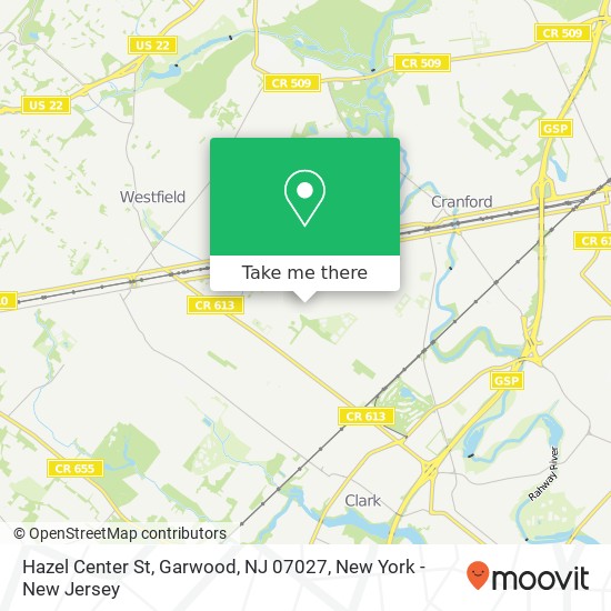 Mapa de Hazel Center St, Garwood, NJ 07027