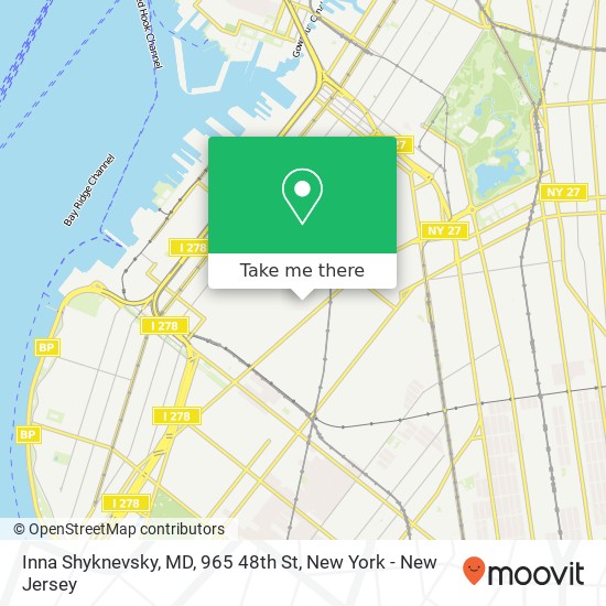 Mapa de Inna Shyknevsky, MD, 965 48th St