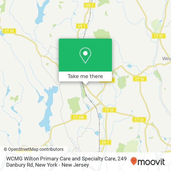 Mapa de WCMG Wilton Primary Care and Specialty Care, 249 Danbury Rd