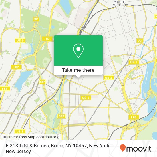 Mapa de E 213th St & Barnes, Bronx, NY 10467
