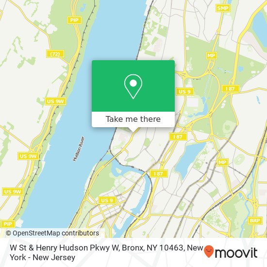 W St & Henry Hudson Pkwy W, Bronx, NY 10463 map