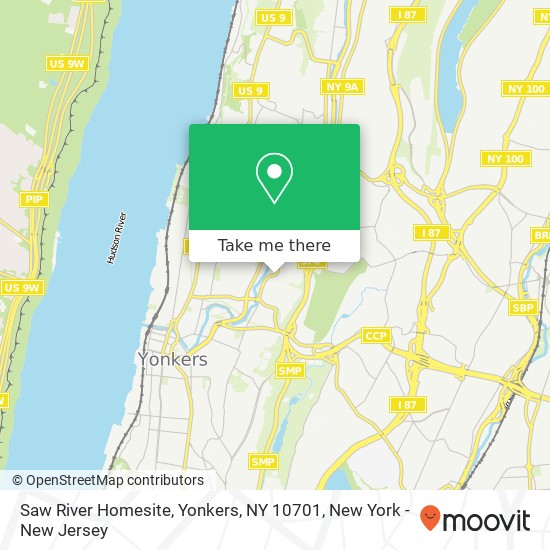 Mapa de Saw River Homesite, Yonkers, NY 10701