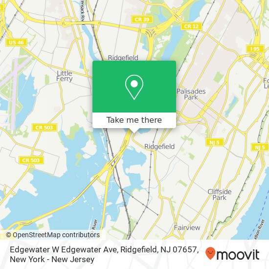 Mapa de Edgewater W Edgewater Ave, Ridgefield, NJ 07657