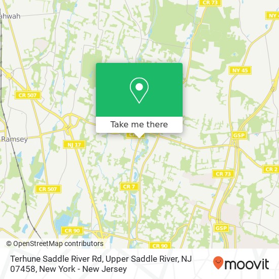 Mapa de Terhune Saddle River Rd, Upper Saddle River, NJ 07458