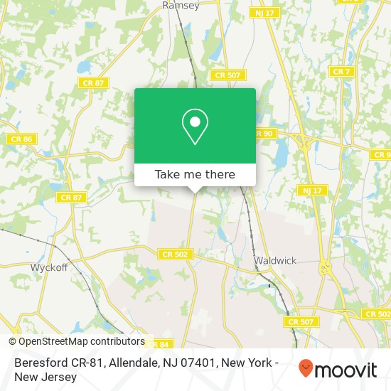 Beresford CR-81, Allendale, NJ 07401 map