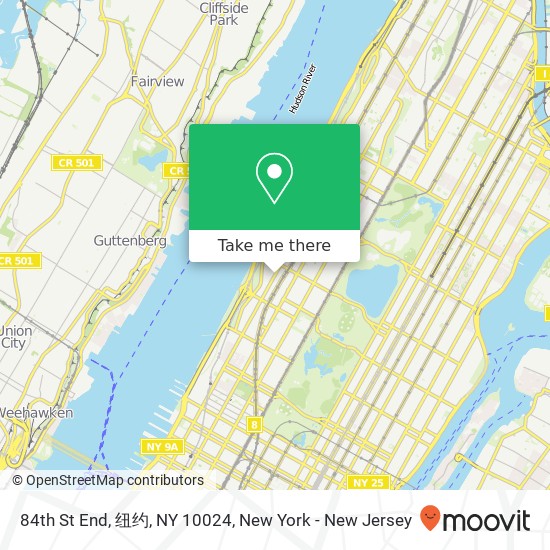 84th St End, 纽约, NY 10024 map