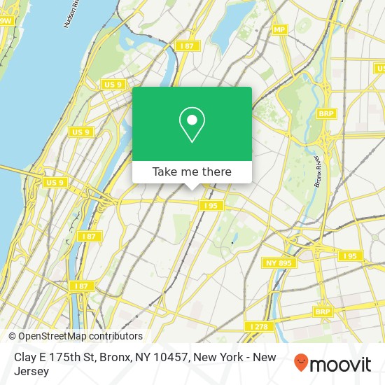 Mapa de Clay E 175th St, Bronx, NY 10457