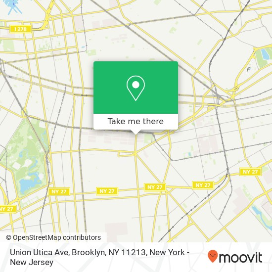 Union Utica Ave, Brooklyn, NY 11213 map