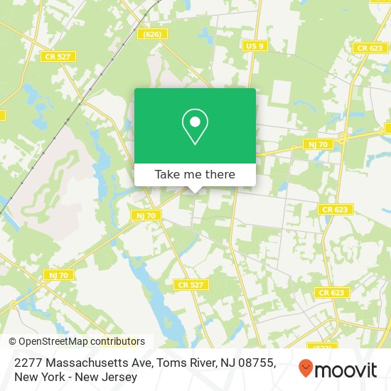 Mapa de 2277 Massachusetts Ave, Toms River, NJ 08755