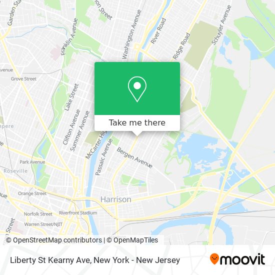 Mapa de Liberty St Kearny Ave