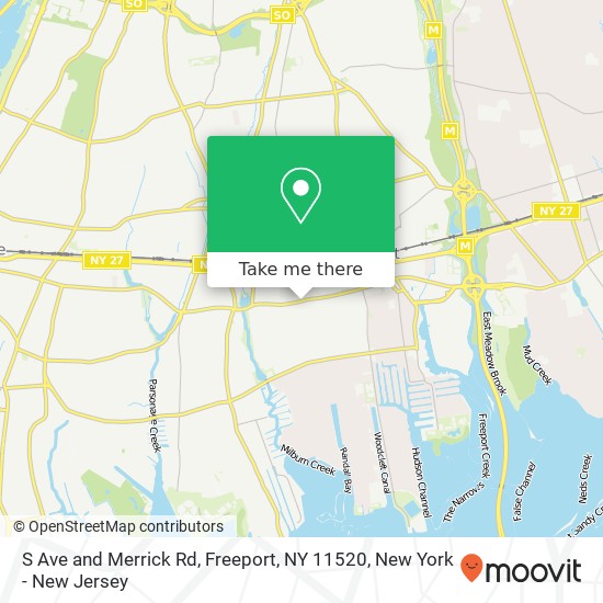 Mapa de S Ave and Merrick Rd, Freeport, NY 11520