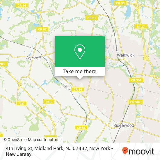 Mapa de 4th Irving St, Midland Park, NJ 07432