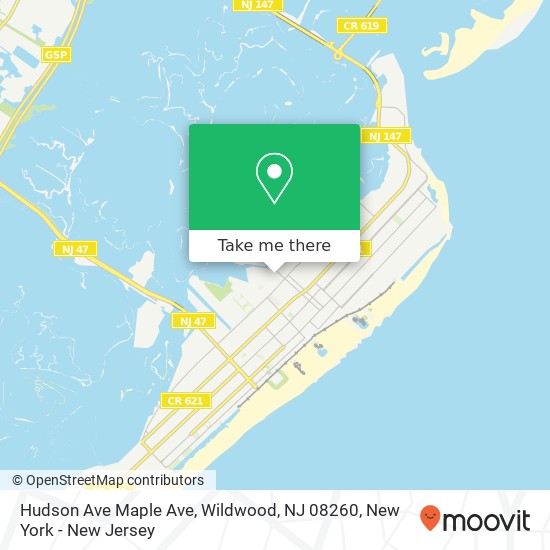 Hudson Ave Maple Ave, Wildwood, NJ 08260 map