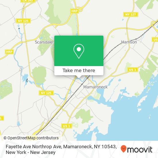Mapa de Fayette Ave Northrop Ave, Mamaroneck, NY 10543