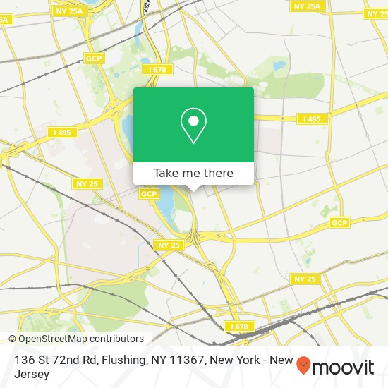 Mapa de 136 St 72nd Rd, Flushing, NY 11367