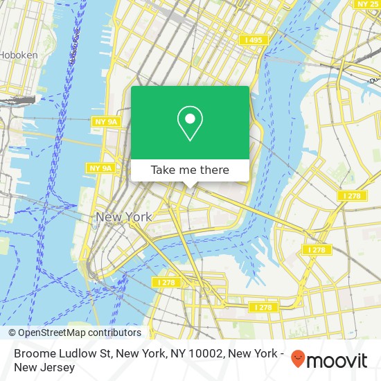 Broome Ludlow St, New York, NY 10002 map