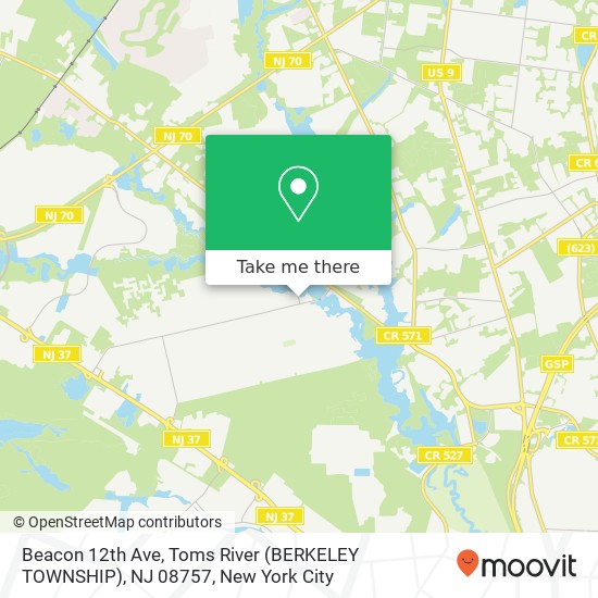 Beacon 12th Ave, Toms River (BERKELEY TOWNSHIP), NJ 08757 map