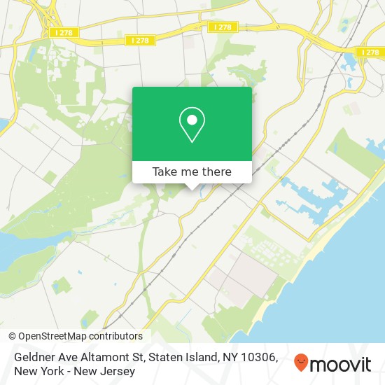 Mapa de Geldner Ave Altamont St, Staten Island, NY 10306