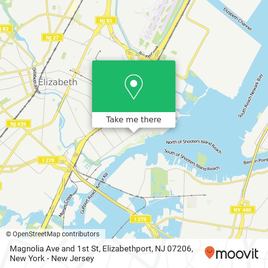 Magnolia Ave and 1st St, Elizabethport, NJ 07206 map