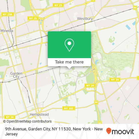 9th Avenue, Garden City, NY 11530 map