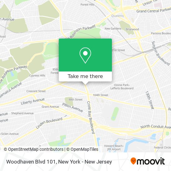 Mapa de Woodhaven Blvd 101