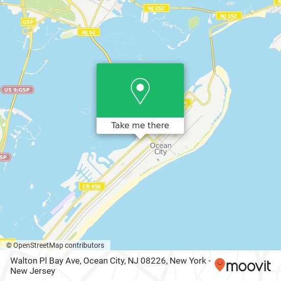 Mapa de Walton Pl Bay Ave, Ocean City, NJ 08226