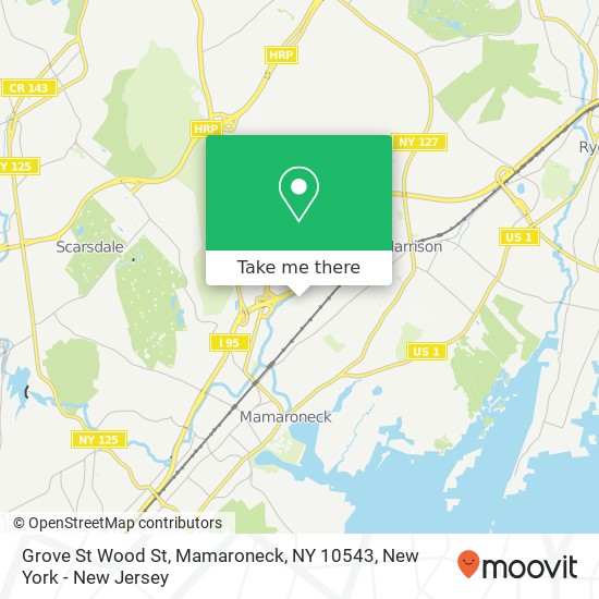 Mapa de Grove St Wood St, Mamaroneck, NY 10543