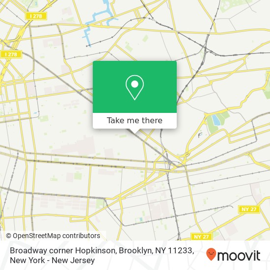 Mapa de Broadway corner Hopkinson, Brooklyn, NY 11233