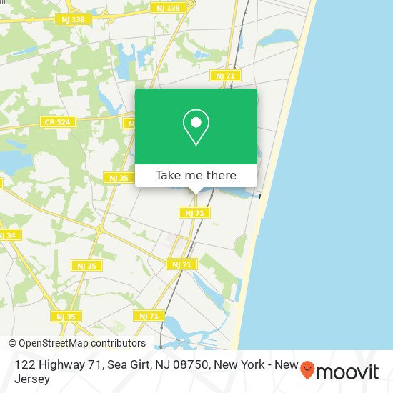 122 Highway 71, Sea Girt, NJ 08750 map