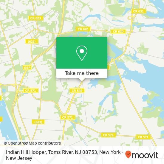 Mapa de Indian Hill Hooper, Toms River, NJ 08753