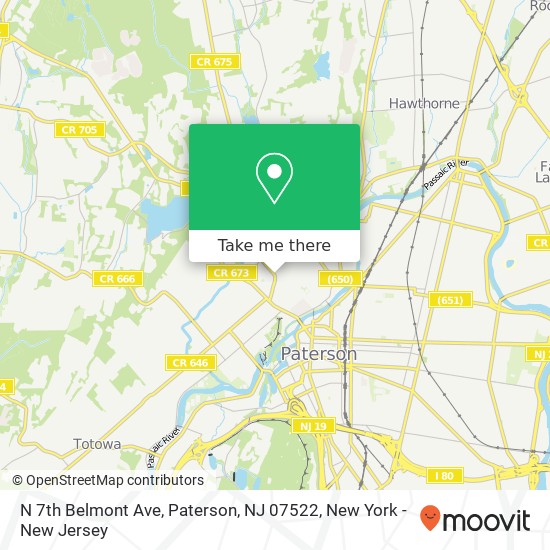 Mapa de N 7th Belmont Ave, Paterson, NJ 07522