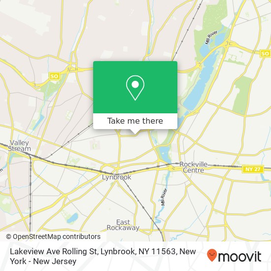 Mapa de Lakeview Ave Rolling St, Lynbrook, NY 11563