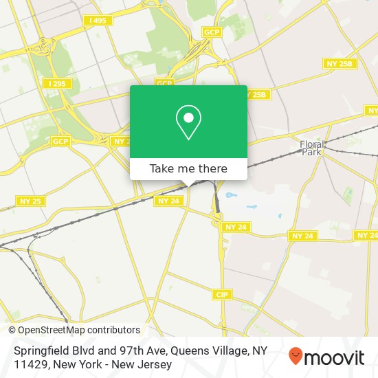 Mapa de Springfield Blvd and 97th Ave, Queens Village, NY 11429