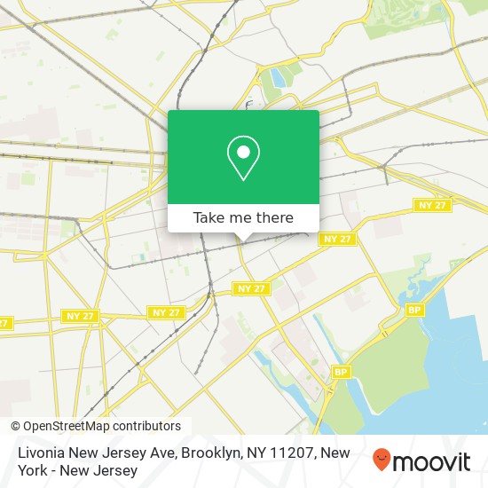 Mapa de Livonia New Jersey Ave, Brooklyn, NY 11207