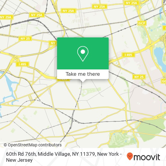 Mapa de 60th Rd 76th, Middle Village, NY 11379