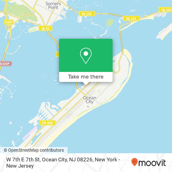 Mapa de W 7th E 7th St, Ocean City, NJ 08226