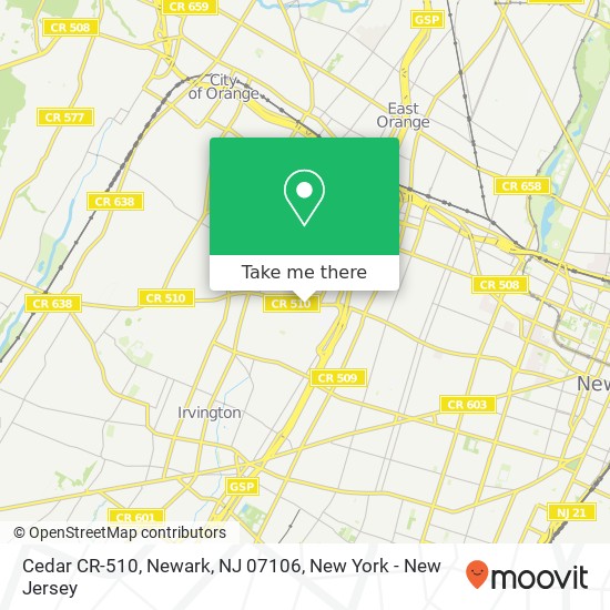 Mapa de Cedar CR-510, Newark, NJ 07106