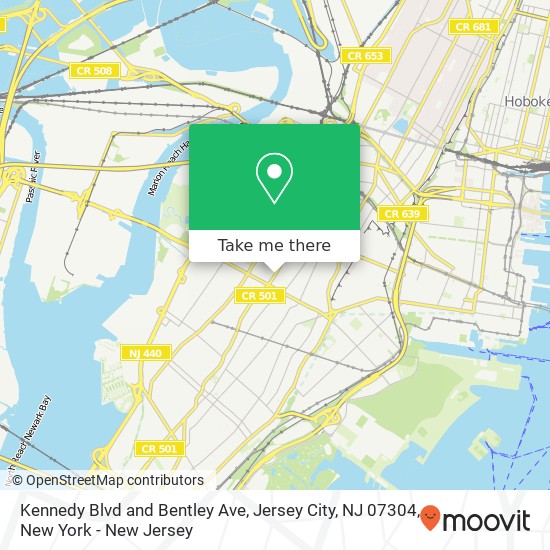 Kennedy Blvd and Bentley Ave, Jersey City, NJ 07304 map