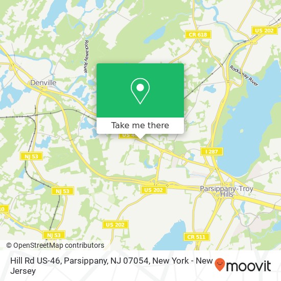 Mapa de Hill Rd US-46, Parsippany, NJ 07054