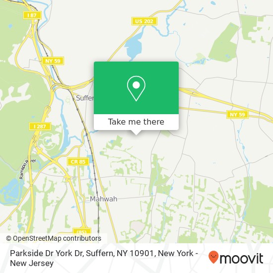 Parkside Dr York Dr, Suffern, NY 10901 map