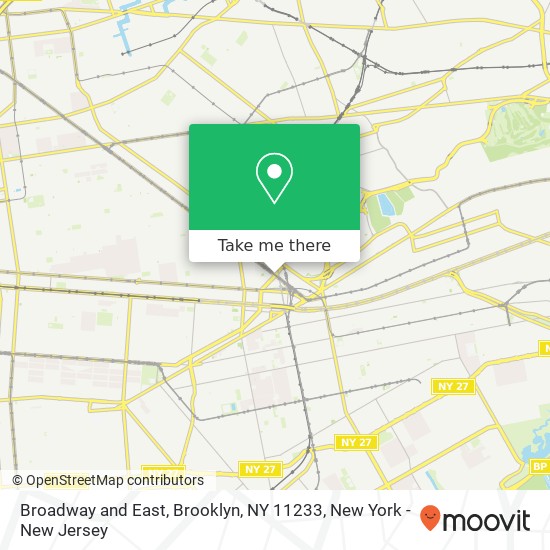 Mapa de Broadway and East, Brooklyn, NY 11233