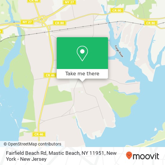 Fairfield Beach Rd, Mastic Beach, NY 11951 map