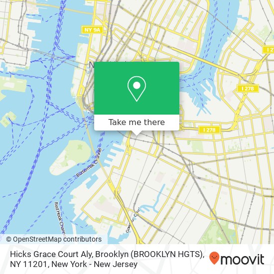 Mapa de Hicks Grace Court Aly, Brooklyn (BROOKLYN HGTS), NY 11201