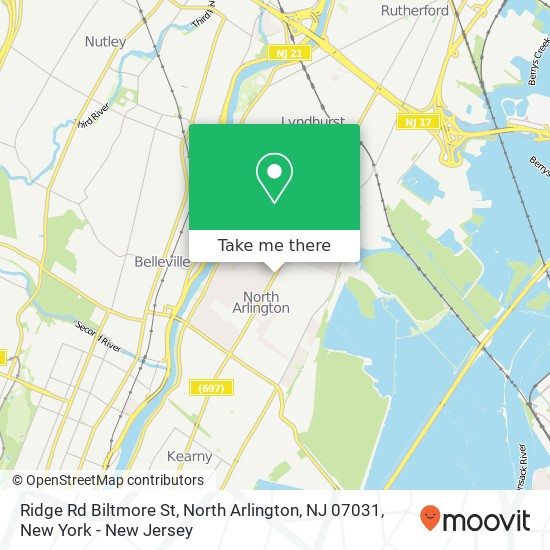 Ridge Rd Biltmore St, North Arlington, NJ 07031 map