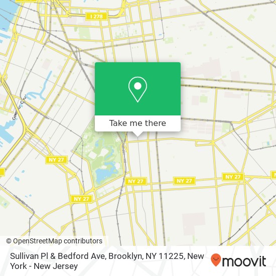 Mapa de Sullivan Pl & Bedford Ave, Brooklyn, NY 11225