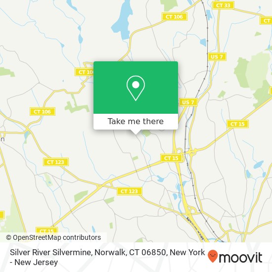 Mapa de Silver River Silvermine, Norwalk, CT 06850