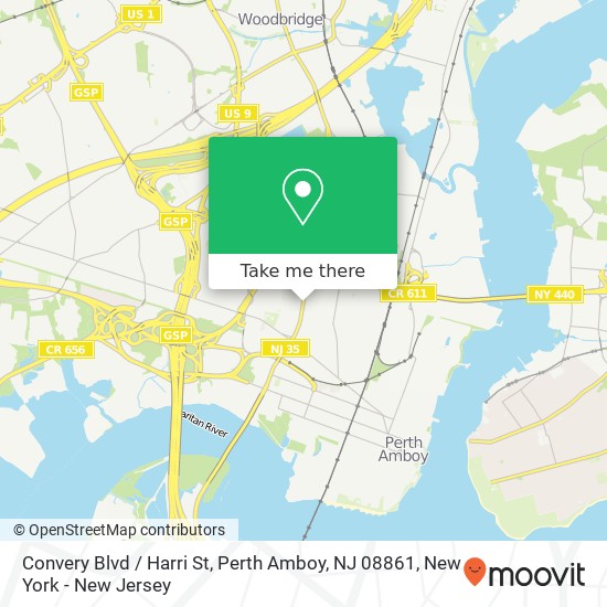 Mapa de Convery Blvd / Harri St, Perth Amboy, NJ 08861